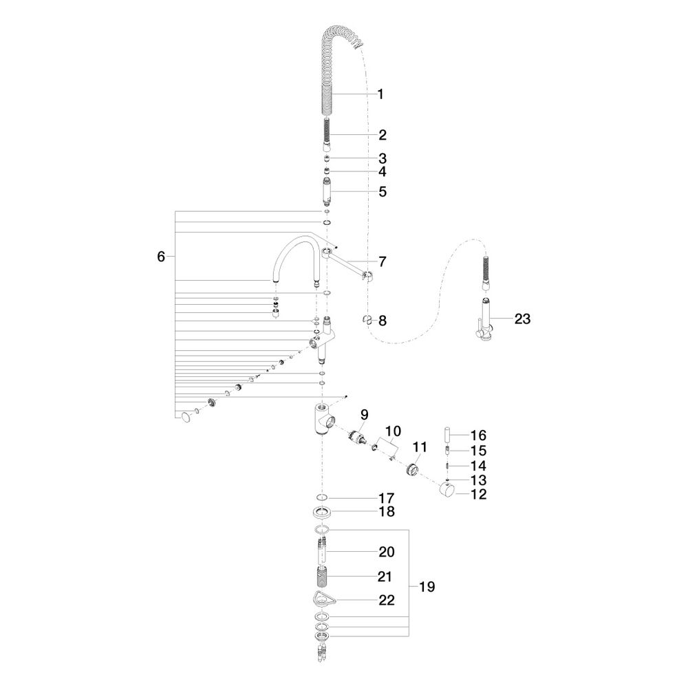 Dornbracht Einhebelmischer Tara Profi schwenkbar, Ausladung 200mm, max. 7l/min,... DORNBRACHT-33880888-39 4099477401096 (Abb. 6)
