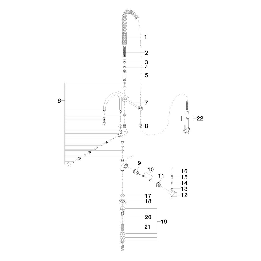 Dornbracht Einhebelmischer Tara Profi schwenkbar, Ausladung 200mm, max. 7l/min,... DORNBRACHT-33880888-39 4099477401096 (Abb. 8)