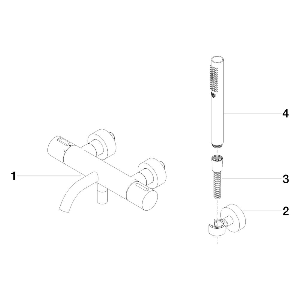 Dornbracht Wannen-Thermostat Meta für Wandmontage mit Schlauchbrausegarnitur, A... DORNBRACHT-34234979-00 4029011760976 (Abb. 5)