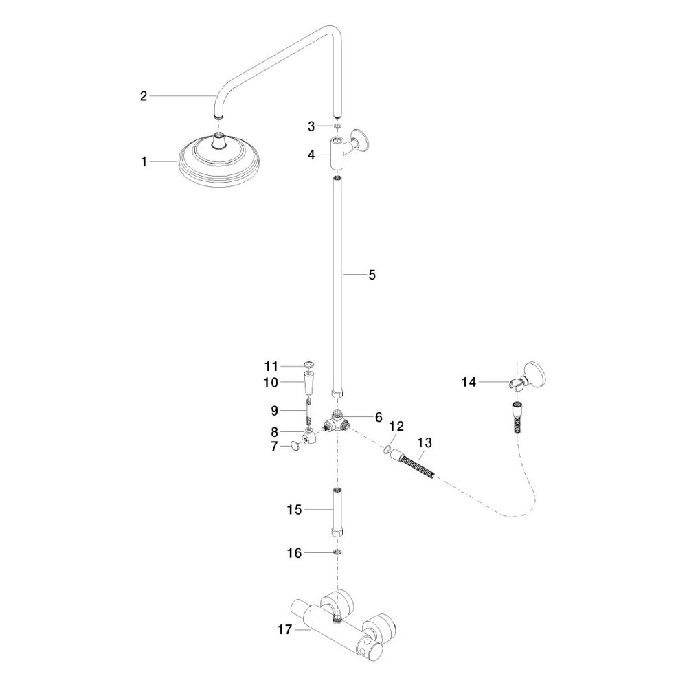 Dornbracht Shower Pipe Madison mit Brause-Thermostat ohne Handbrause, Messing g... DORNBRACHT-34459360-28 4029011920912 (Abb. 5)