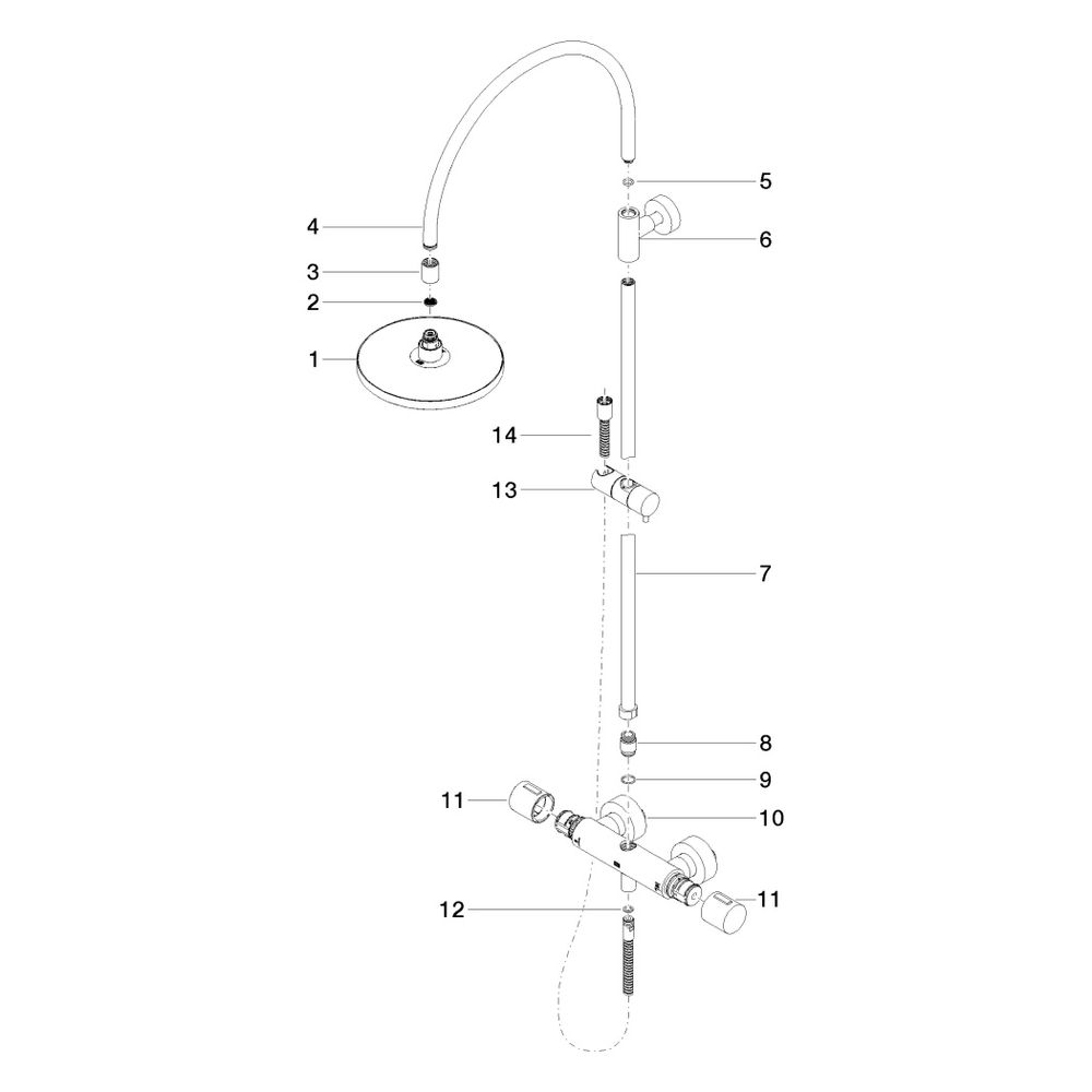 Dornbracht Tara. Shower Pipe Serienspezifisch 34459892 Messing gebürstet... DORNBRACHT-34459892-28 4029011920868 (Abb. 5)