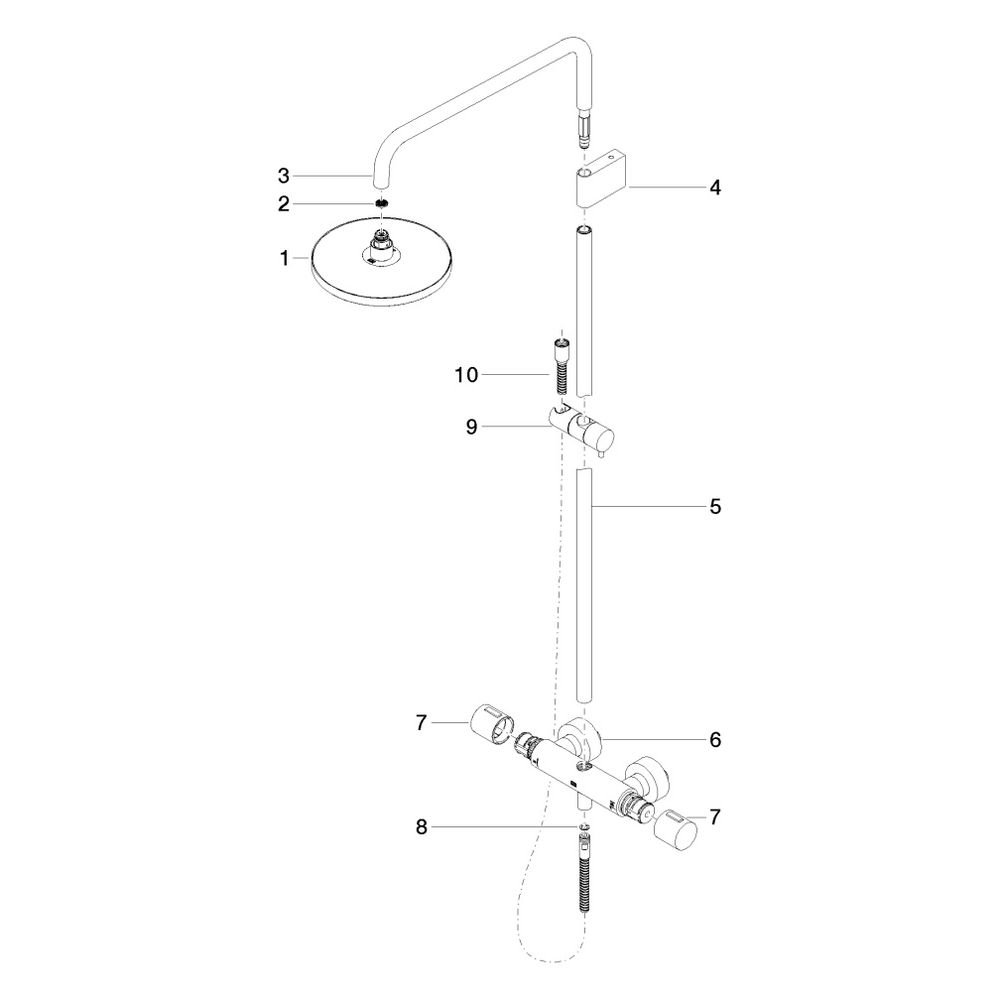 Dornbracht Shower Pipe Serienspezifisch 34459979 Dark Platinum matt... DORNBRACHT-34459979-99 4029011920769 (Abb. 5)