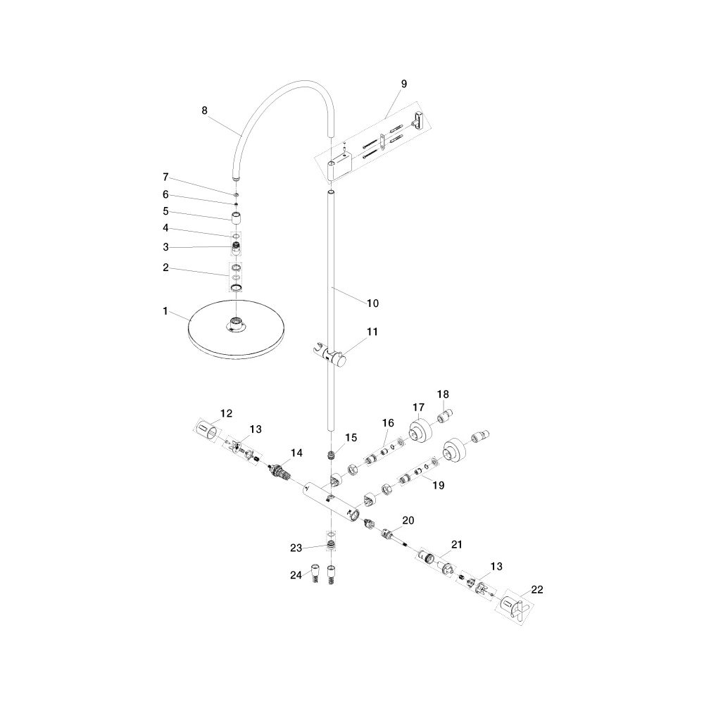 Dornbracht Showerpipe Tara, Brause-Thermostat, 420mm, Kopfbrause 300mm, 14l/min... DORNBRACHT-34465892-47 4099477407982 (Abb. 5)