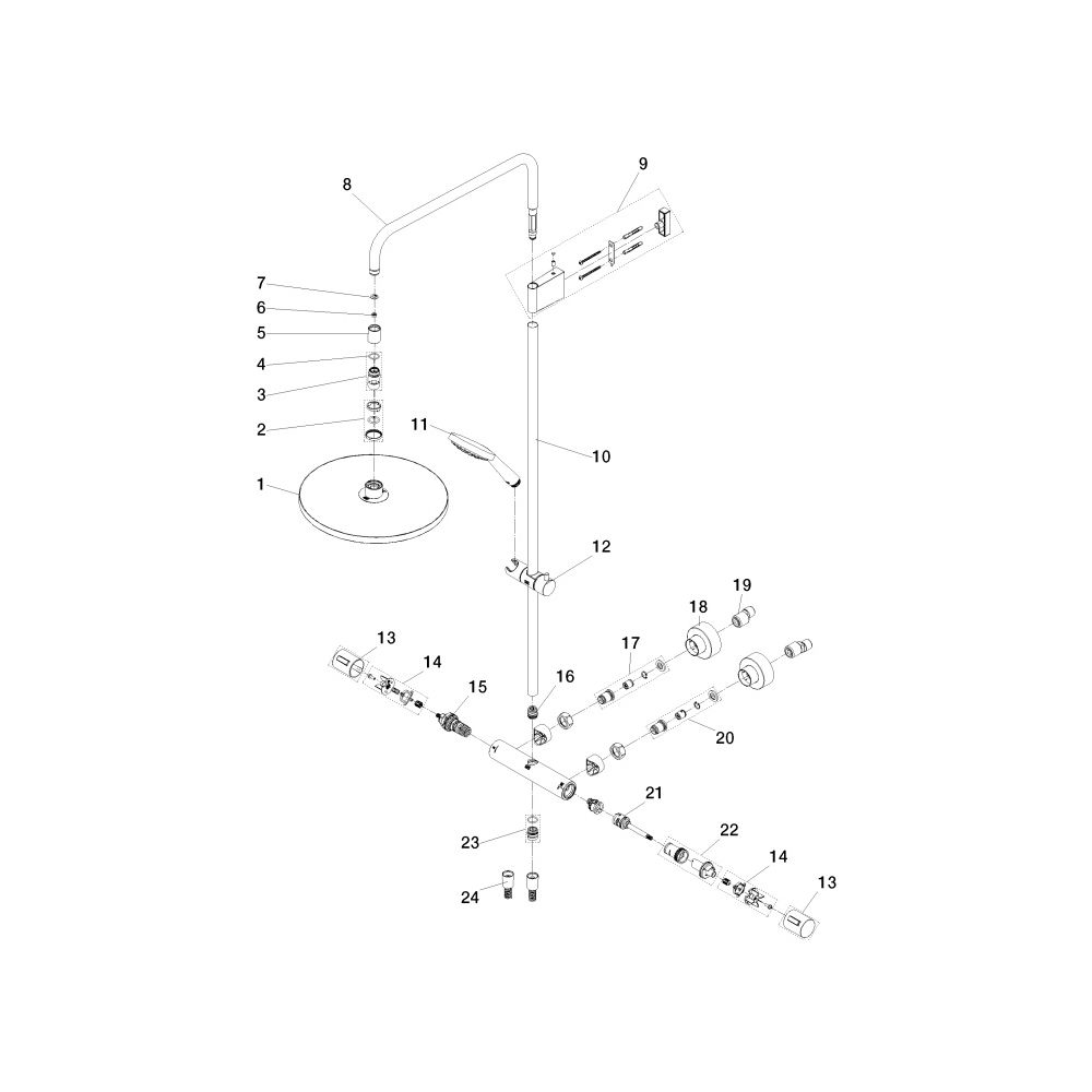 Dornbracht Showerpipe mit Brause-Thermostat und Handbrausegarnitur FlowReduce D... DORNBRACHT-34468979-19 4099477441429 (Abb. 5)