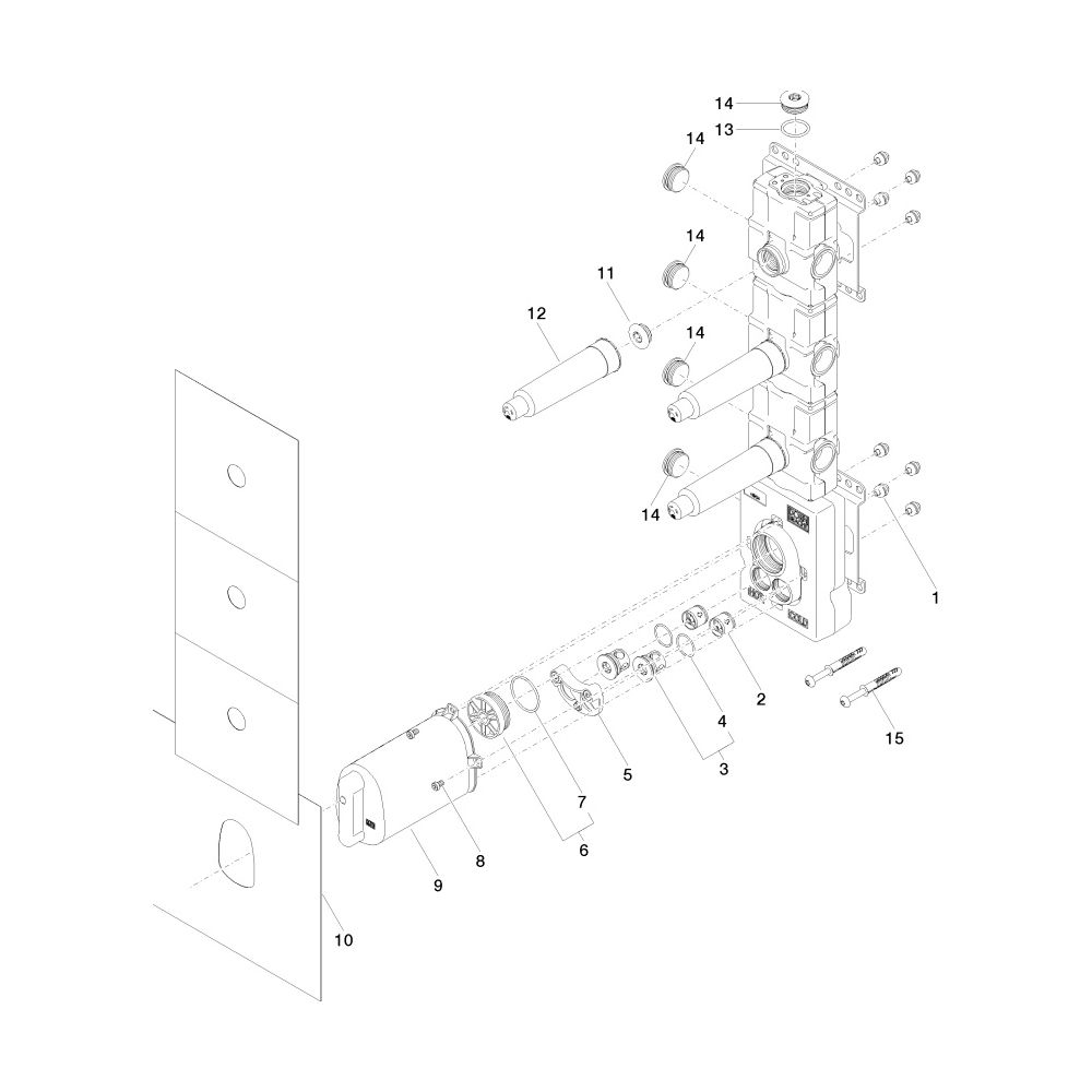 Dornbracht Unterputz-Thermostatmodul Xtool Messing bleifrei 3 Ventile 2x IG 3/4"... DORNBRACHT-3553197090 4029011848001 (Abb. 5)