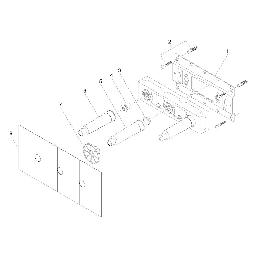 Dornbracht Unterputz-Wandbatterie Auslauf mittig 2x Anschluss IG 1/2" 1x Abgang ... DORNBRACHT-3570097090 4029011972690 (Abb. 5)