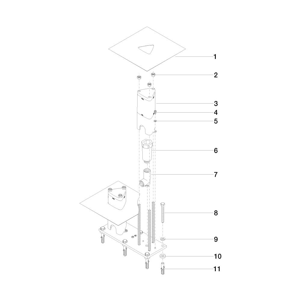 Dornbracht Unterputz-Bodenbefestigung Edelstahl 2x Anschlusswinkel G 1/2" Stichm... DORNBRACHT-3594497090 4029011472411 (Abb. 5)