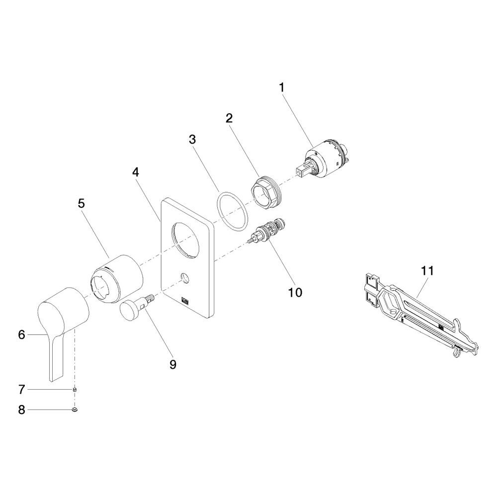 Dornbracht Unterputz-Einhandbatterie Lulu mit Umstellung, Chrom, 36122710-00... DORNBRACHT-36122710-00 4029011810633 (Abb. 5)