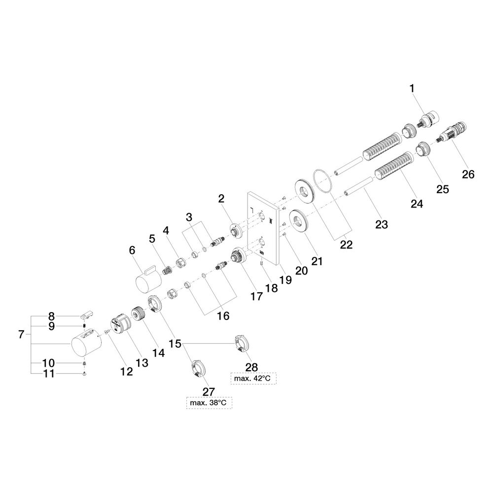 Dornbracht Unterputz-Thermostat IMO mit Zweiwege-Mengenregulierung Abdeckplatte... DORNBRACHT-36426670-00 4029011605086 (Abb. 5)