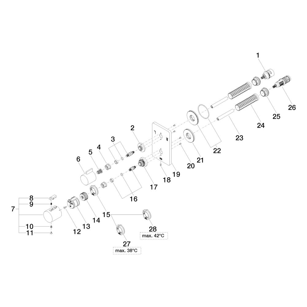 Dornbracht Unterputz-Thermostat Lulu mit Zweiwege-Mengenregulierung, Chrom, 364... DORNBRACHT-36426710-00 4029011646812 (Abb. 5)