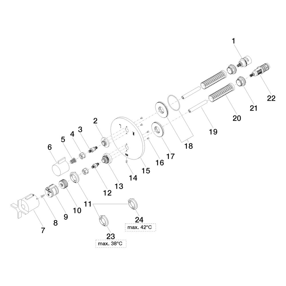 Dornbracht Unterputz-Thermostat Vaia mit Zweiwege-Mengenregulierung, Abdeckplat... DORNBRACHT-36426809-42 4099477110141 (Abb. 5)