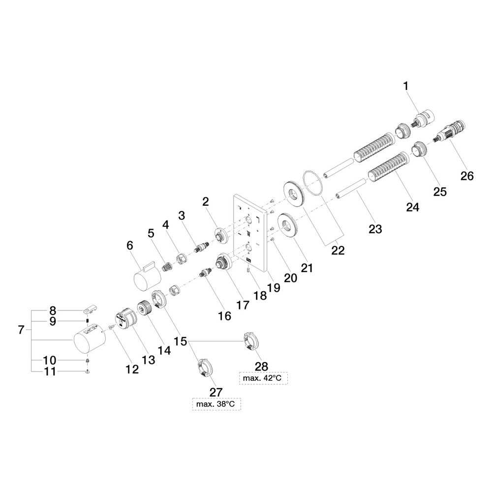 Dornbracht Unterputz-Thermostat IMO mit Dreiwege-Mengenregulierung Abdeckplatte... DORNBRACHT-36427670-28 4029011900570 (Abb. 5)