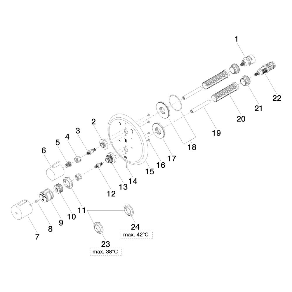 Dornbracht Unterputz-Thermostat Madison mit Dreiwege-Mengenregulierung, Chrom... DORNBRACHT-36427977-00 4029011748493 (Abb. 5)