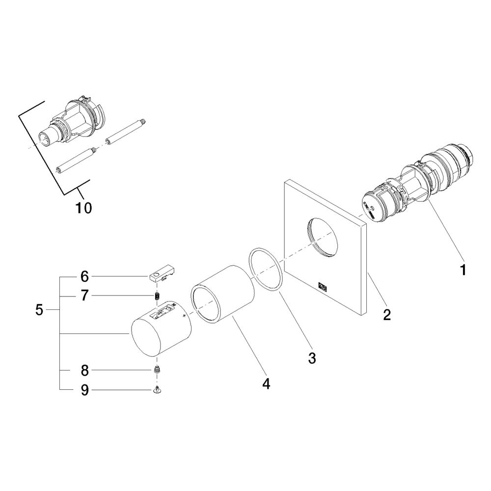 Dornbracht Unterputz-Thermostat MEM xTool ohne Mengenregulierung Abdeckplatte 1... DORNBRACHT-36501780-00 4029011848254 (Abb. 5)