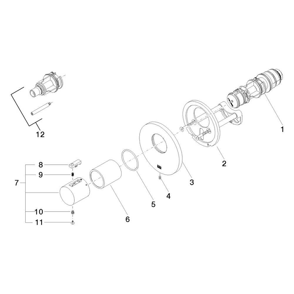 Dornbracht Unterputz-Thermostat Xtool ohne Mengenregulierung Abdeckplatte D 124... DORNBRACHT-36501979-28 4029011911293 (Abb. 5)