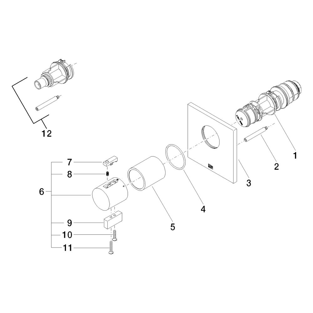 Dornbracht Symetrics Unterputz-Thermostat Serienspezifisch 1/2" 36501985 platin... DORNBRACHT-36501985-08 4029011848513 (Abb. 5)