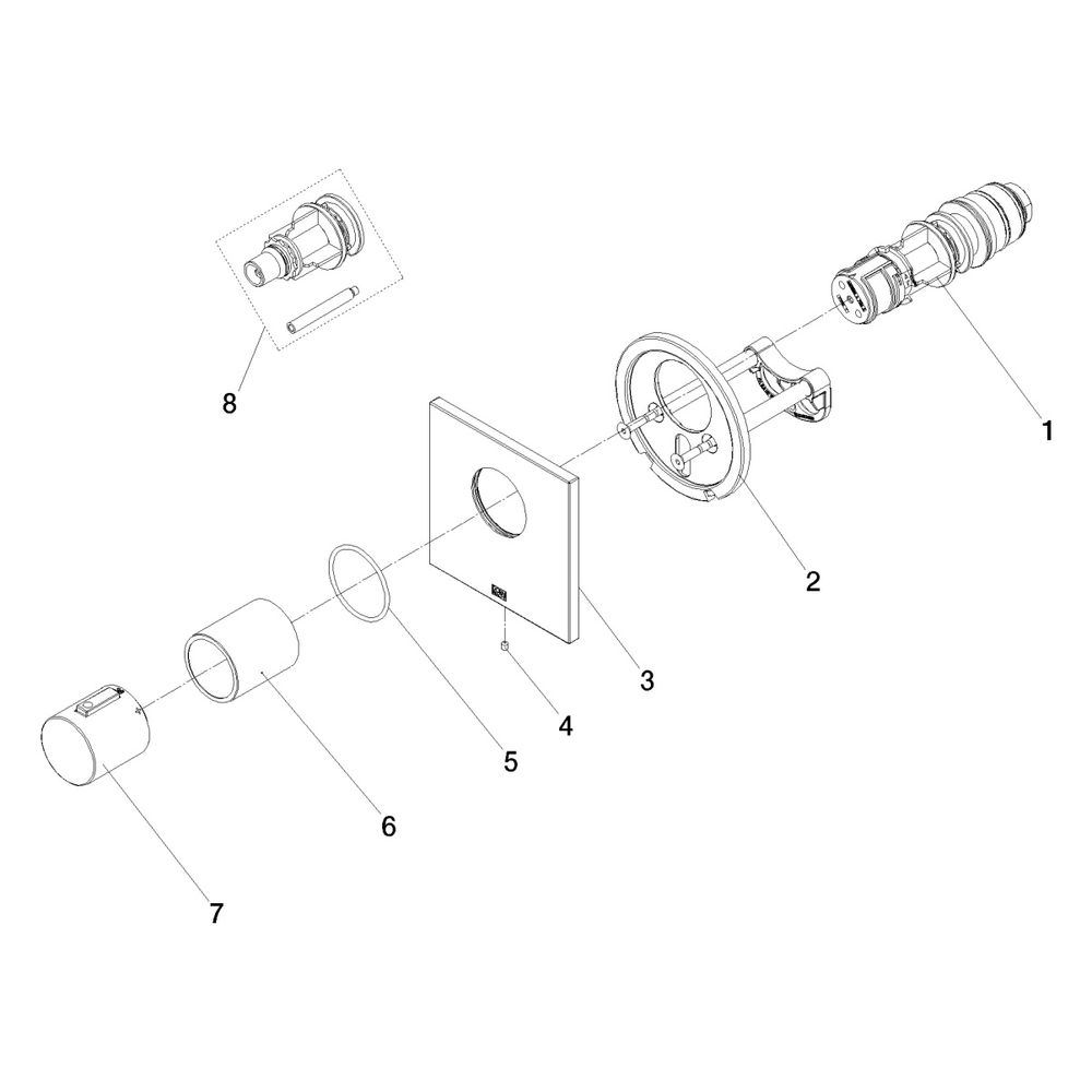 Dornbracht Unterputz-Thermostat MEM xTool ohne Mengenregulierung Abdeckplatte 1... DORNBRACHT-36503780-00 4029011848643 (Abb. 5)