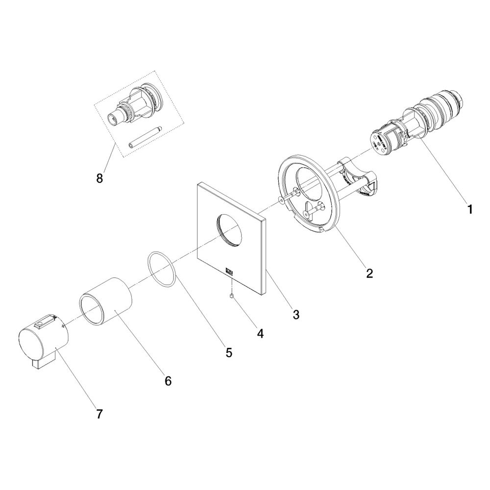 Dornbracht Unterputz-Thermostat Symetrics Xtool ohne Mengenregulierung Abdeckpl... DORNBRACHT-36503985-08 4029011848841 (Abb. 5)