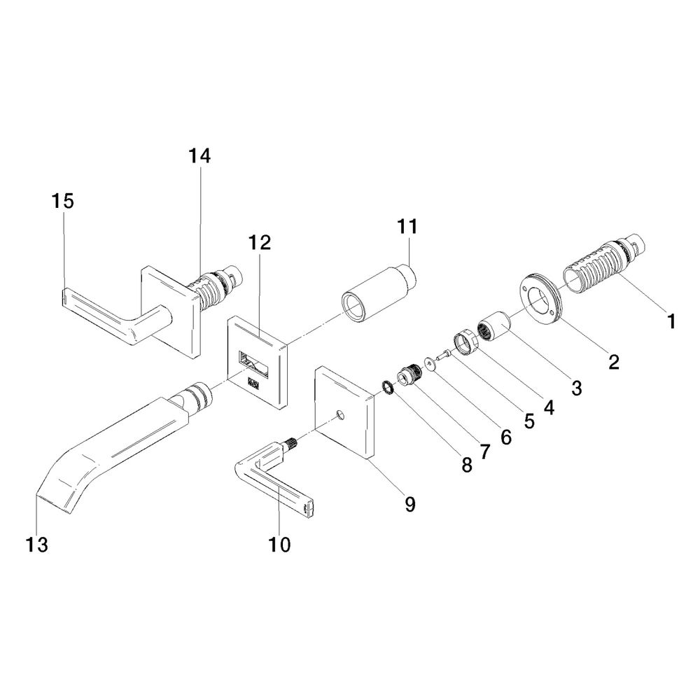 Dornbracht Waschtisch-Wandbatterie IMO starrer Auslauf 141mm, für Wandmontage, ... DORNBRACHT-36707671-93 4099477160399 (Abb. 5)