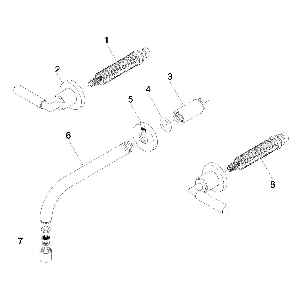 Dornbracht Waschtisch-Wandbatterie Tara o. Ablaufg., starr, 190mm, max. 7l/min,... DORNBRACHT-36712882-99 4029011817670 (Abb. 5)