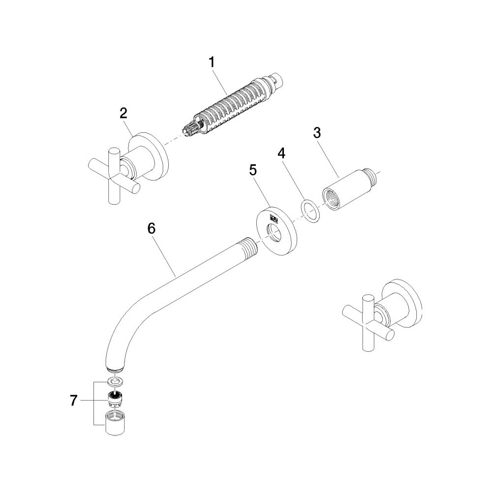 Dornbracht Waschtisch-Wandbatterie Tara o. Ablaufg., starr, 190mm, max. 7l/min,... DORNBRACHT-36712892-00 4029011526633 (Abb. 5)