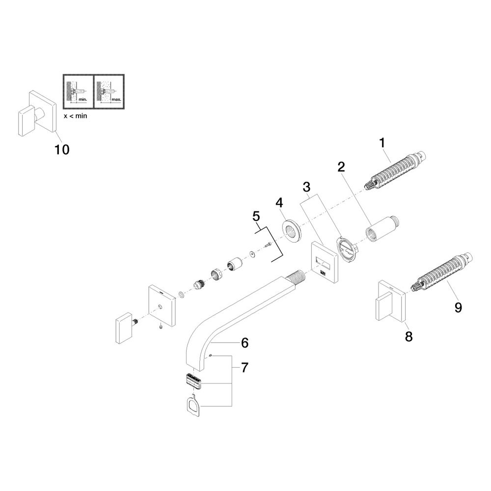 Dornbracht Waschtisch-Wandbatterie Mem, o. Ablaufg., starrer Auslauf, 240mm, ma... DORNBRACHT-36717782-08 4029011675324 (Abb. 5)