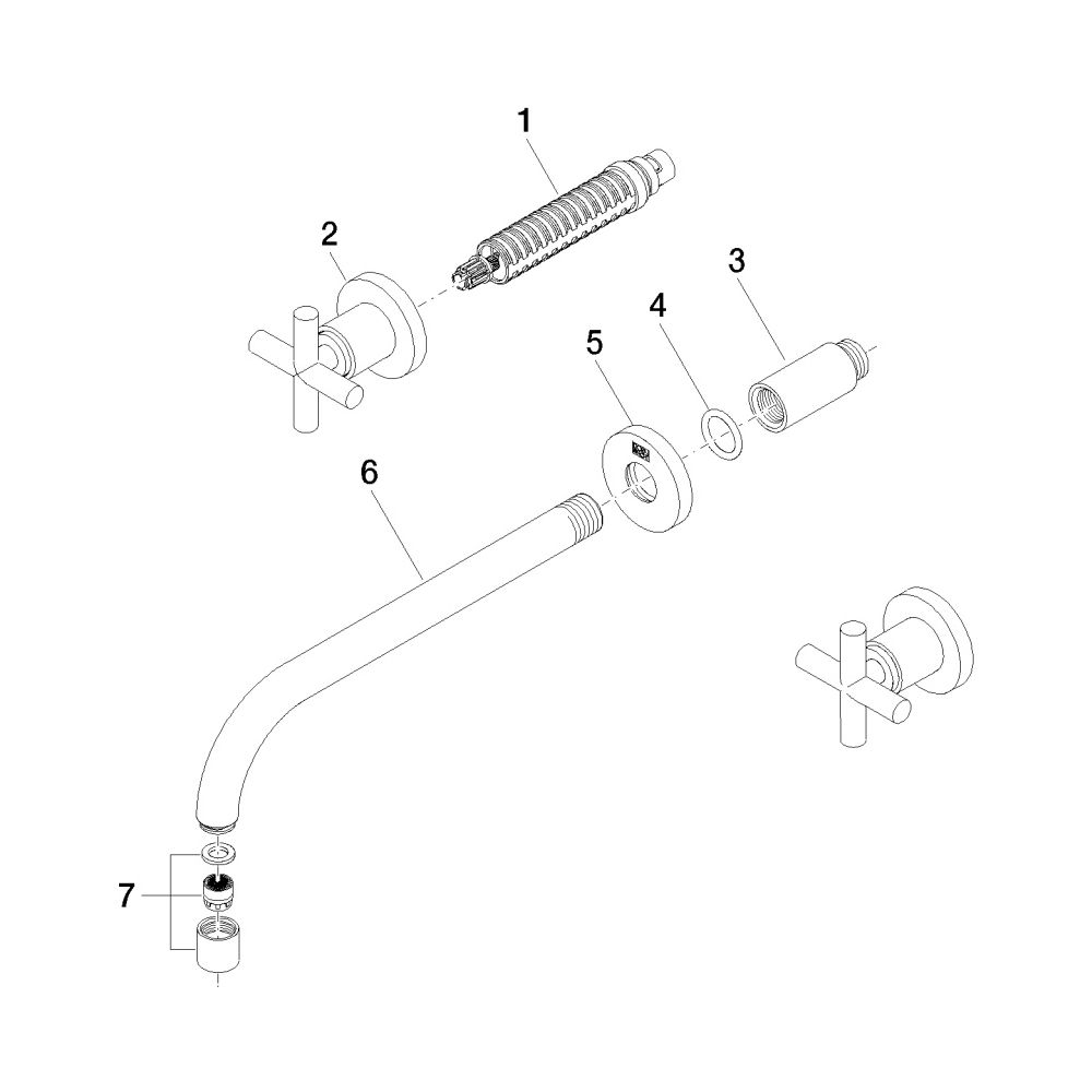 Dornbracht Waschtisch-Wandbatterie Tara o. Ablaufg., starr, 240mm, max. 7l/min,... DORNBRACHT-36717892-00 4029011526688 (Abb. 5)