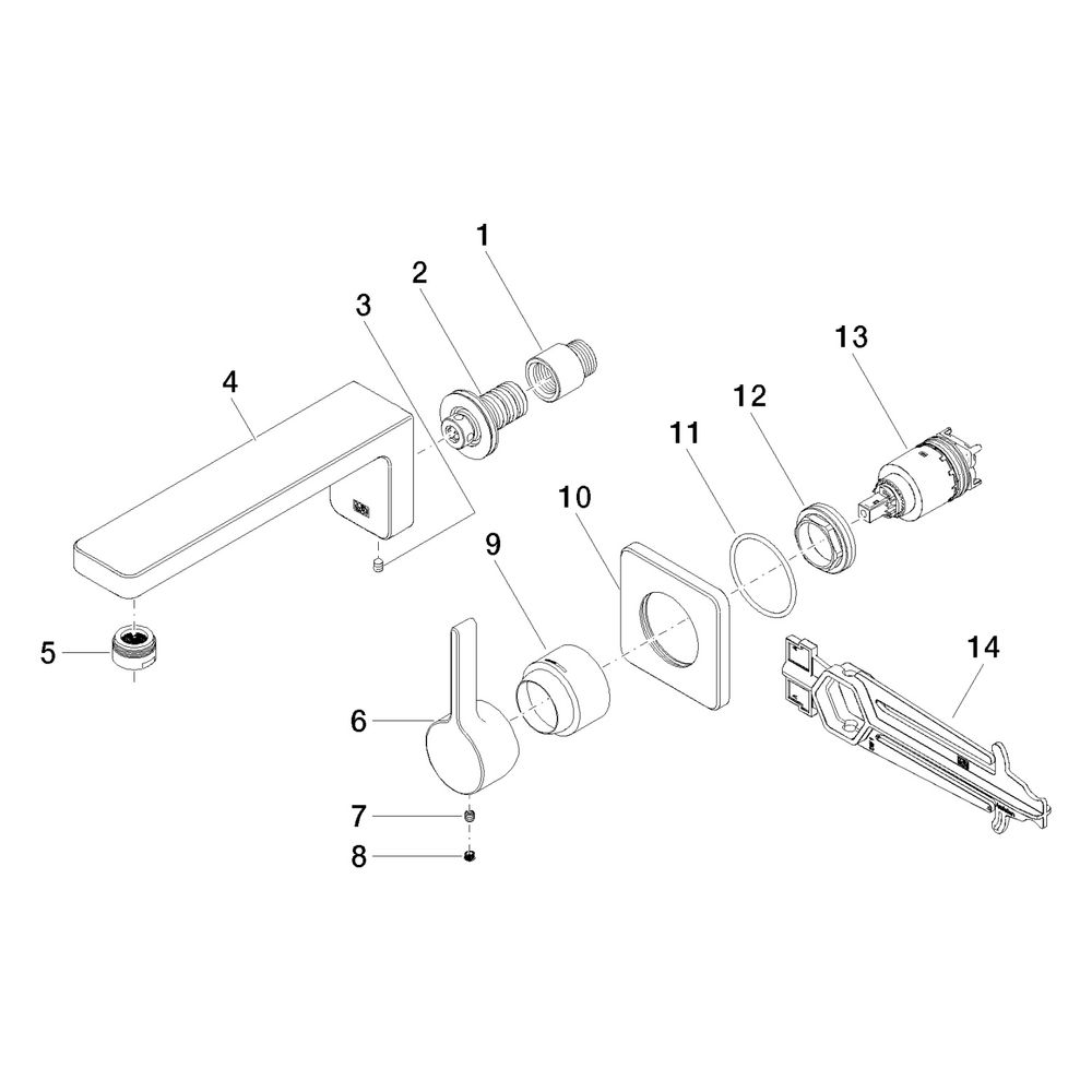 Dornbracht Waschtisch-Wand-Einhandbatterie Lulu ohne Ablaufgarnitur Ausladung 2... DORNBRACHT-36860710-00 4029011851759 (Abb. 5)