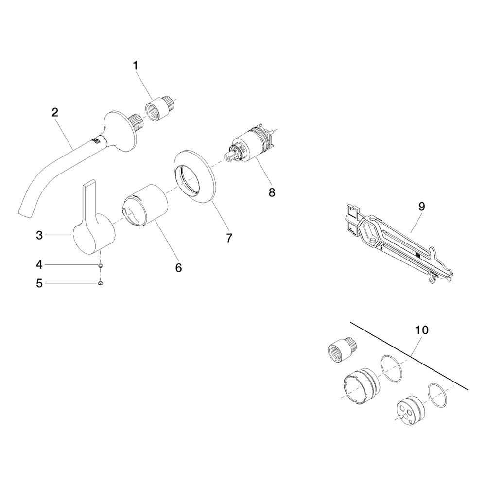 Dornbracht Waschtisch-Wand-Einhandbatterie Vaia o. Ablaufg., starr, Ausladung 1... DORNBRACHT-36860809-06 4029011852855 (Abb. 5)