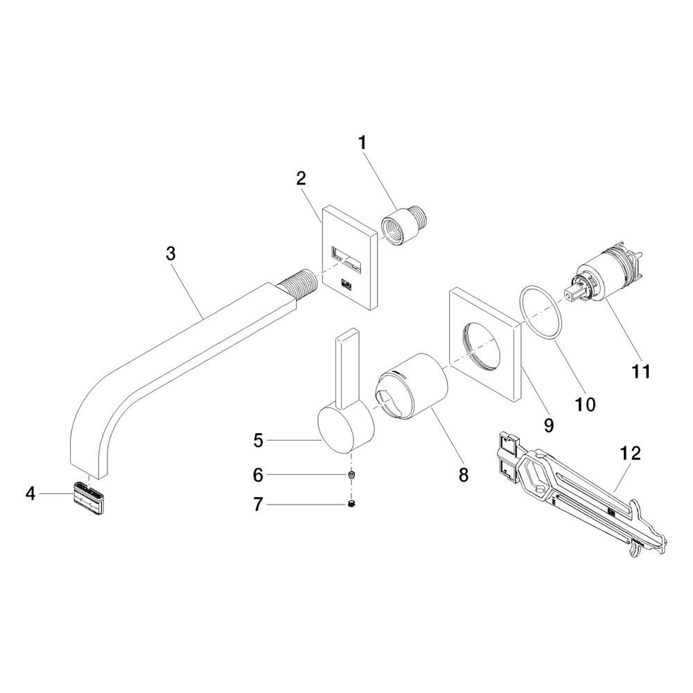 Dornbracht Waschtisch-Wand-Einhandbatterie Mem, o. Ablaufg., starrer Auslauf, 2... DORNBRACHT-36862782-06 4029011850868 (Abb. 5)