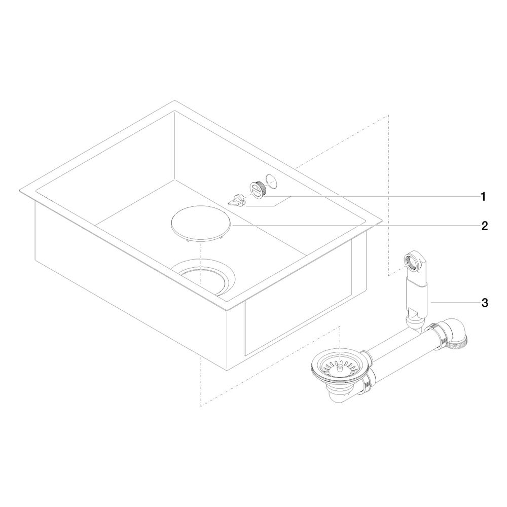 Dornbracht Einzelbecken Unterbau Küchenbecken 550x400x175mm Beckentiefe 175mm, ... DORNBRACHT-38550002-71 4029011753169 (Abb. 5)