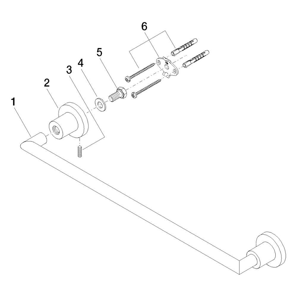 Dornbracht Badetuchhalter Tara Stichmaß 450mm, Platin... DORNBRACHT-83045892-08 4029011516191 (Abb. 5)