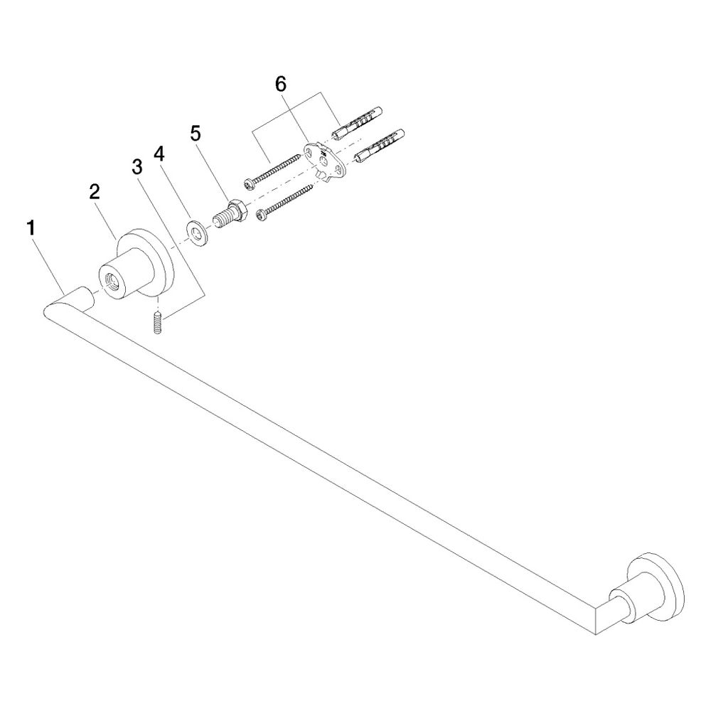 Dornbracht Badetuchhalter Tara Stichmaß 600mm, Chrom... DORNBRACHT-83060892-00 4029011515422 (Abb. 5)