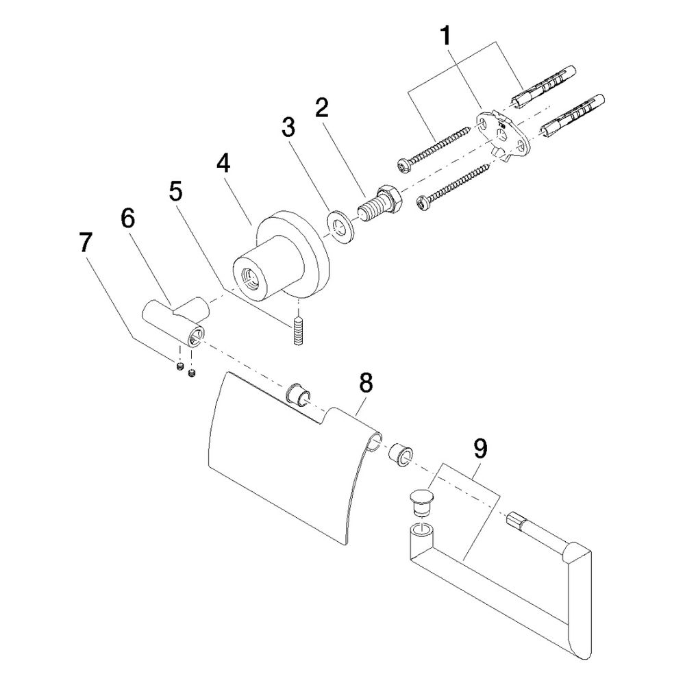 Dornbracht Papierrollenhalter mit Deckel Tara, Ausladung 77mm, Messing gebürste... DORNBRACHT-83510892-28 4029011901645 (Abb. 5)