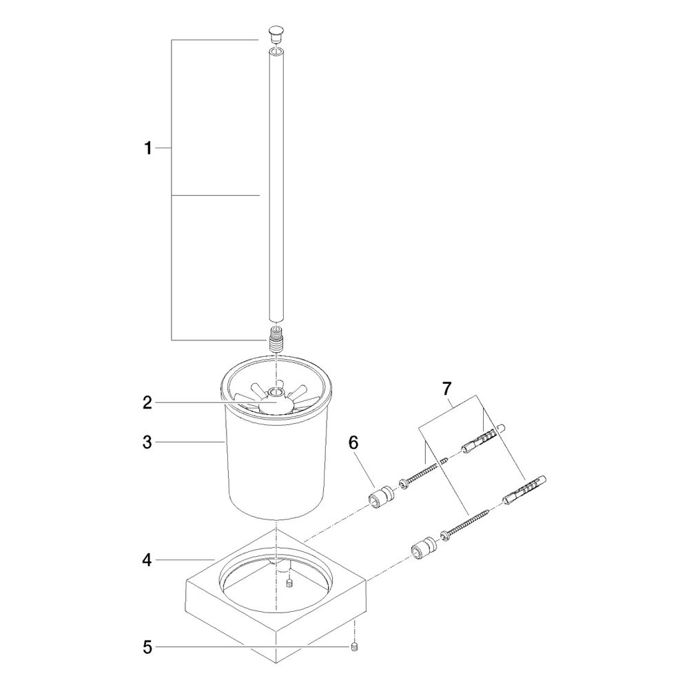Dornbracht Toiletten-Bürstengarnitur Wandmodell MEM Kristallglas matt 118x415x1... DORNBRACHT-83900780-99 4029011810336 (Abb. 5)