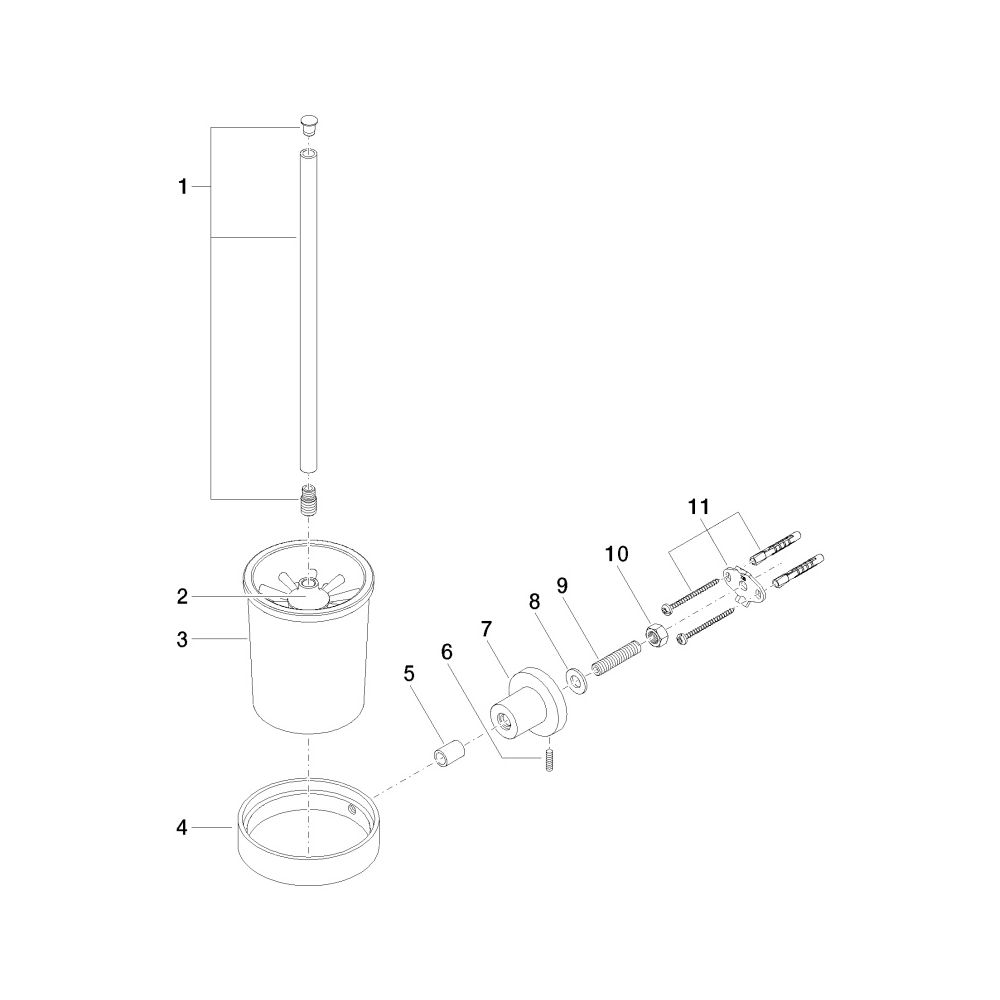 Dornbracht Toiletten-Bürstengarnitur Tara Wandmodell, Ausladung 180mm, Kristall... DORNBRACHT-83900892-00 4029011516108 (Abb. 5)