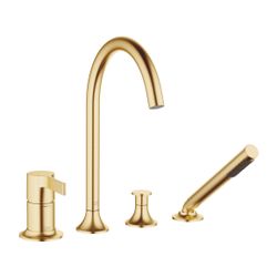 Dornbracht Wannen-Vierlochbatterie Vaia 220mm, Messing gebürstet 23kt Gold... DORNBRACHT-27632809-28 4029011897931 (Abb. 1)