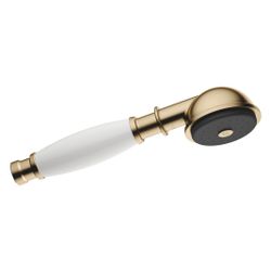 Dornbracht Metall-Handbrause Madison 9l/min mit Porzellangriff Weiß, Dark Brass... DORNBRACHT-28002970-39 4099477390581 (Abb. 1)