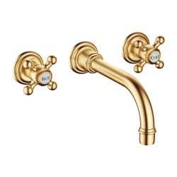 Dornbracht Waschtisch-Wandbatterie Madison o. Ablaufg., Ausladung 190mm, Messin... DORNBRACHT-36712361-28 4029011900815 (Abb. 1)