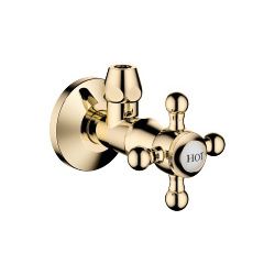 Dornbracht Eckventil Madison Rosette 60mm Porzellanplättchen Hot, Messing 23kt ... DORNBRACHT-22900361-09 4029011200588 (Abb. 1)