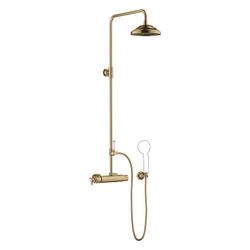 Dornbracht Shower Pipe Madison mit Brause-Thermostat ohne Handbrause, Dark Bras... DORNBRACHT-34459360-39 4099477390826 (Abb. 1)