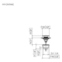 Dornbracht Ablaufgarnitur mit Druckverschluss G 1 1/4" für Becken mit Überlauf,... DORNBRACHT-10125970-37 4099477431574 (Abb. 1)
