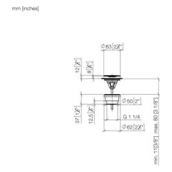 Dornbracht Ablaufgarnitur ohne Druckverschluss G 1 1/4" für Becken ohne Überlau... DORNBRACHT-10126970-43 4099477462714 (Abb. 1)