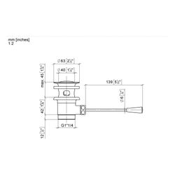 Dornbracht Ablaufgarnitur mit Kniehebel 185mm G 1 1/4" für Becken mit Überlauf,... DORNBRACHT-10300970-43 4099477462738 (Abb. 1)