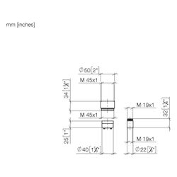 Dornbracht Verlängerung 25mm für Unterputz-Einhandbatterie Brause und Wanne 36 0... DORNBRACHT-1219097090 4029011647970 (Abb. 1)