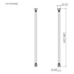 Dornbracht Druckschläuche, 2x 3/8"x1/2"x500mm, 1250697090... DORNBRACHT-1250697090 4029011711473 (Abb. 1)