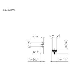 Dornbracht Verlängerung 20mm für 35 860 970 90, für Meta Pure 36 86X 664-FF... DORNBRACHT-1287097090 4029011856105 (Abb. 1)