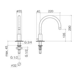 Dornbracht Tara Auslauf. 13512892 220mm schwarz matt... DORNBRACHT-13512892-33 4029011518317 (Abb. 1)