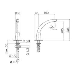 Dornbracht Square Auslauf 13512910 190mm chrom... DORNBRACHT-13512910-00 4029011348013 (Abb. 1)