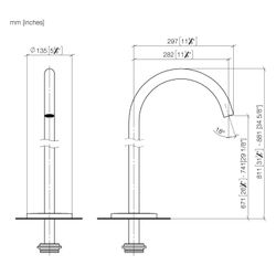 Dornbracht Wannenauslauf Meta für freistehende Montage, Ausladung 282mm, 28,6l/... DORNBRACHT-13672661-00 4029011761522 (Abb. 1)